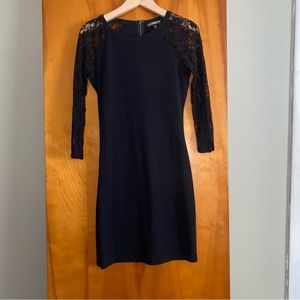 Express black dress with lace sleeves size XS